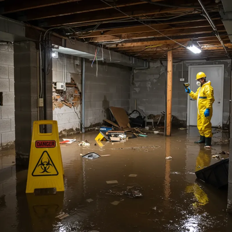 Flooded Basement Electrical Hazard in Maury, NC Property